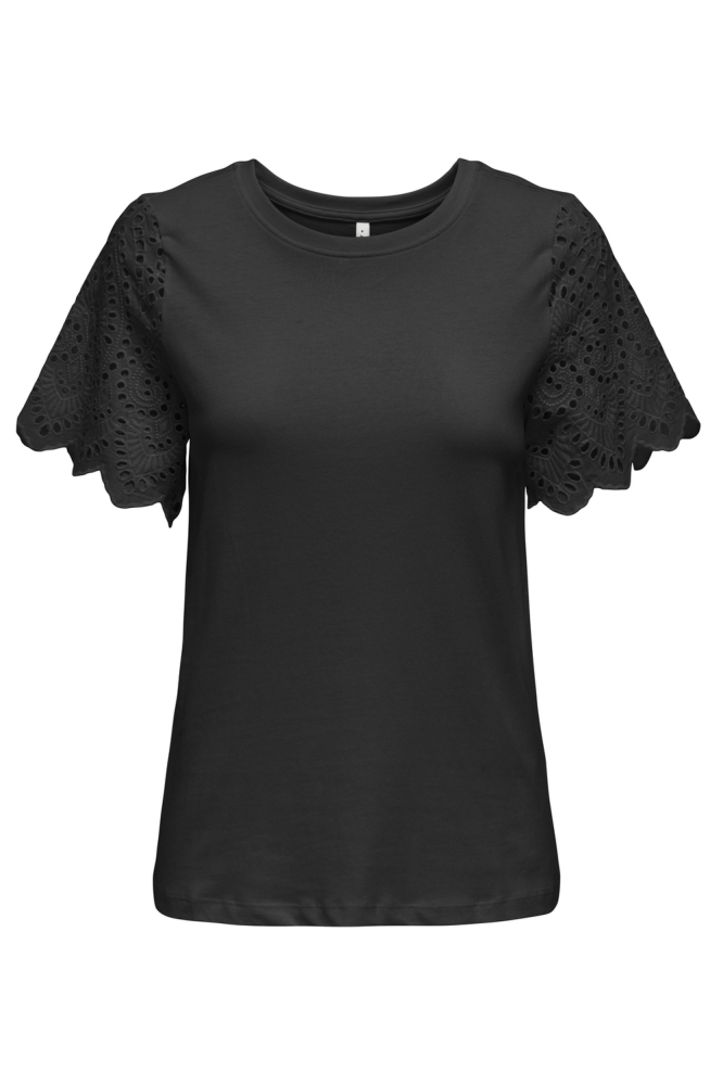 ONLEBBA LIFE S/S LACE TOP JRS 15324887 BLACK/RILLY FLOWERY